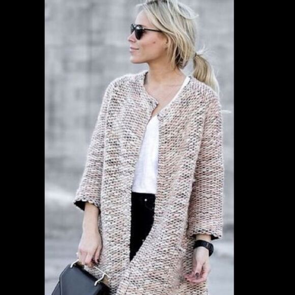 French Connection Sweaters - French Connection Oversized Chunky Knit Wool Sweater Coat